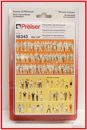 Preiser Unpainted Passers-by/Spectators Model Railroad Figures HO Scale #16343