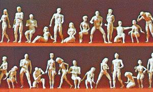 Preiser Unpainted Figure Set - Adam & Eve Combination Kit Model Railroad Figures HO Scale #16400
