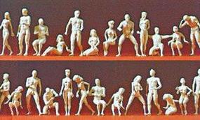 Preiser Unpainted Figure Set Adam & Eve Combination Kit Model Railroad Figures HO Scale #16400