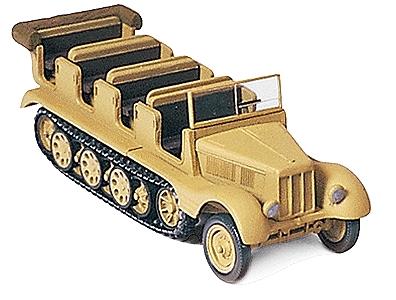 Preiser German Army WWII SdKfz 11 Medium Half-Track HO Scale Model Railroad Vehicle Kit #16544