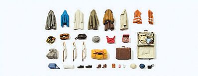 Preiser Clothes, Safety Vests, Bags, Etc Model Railroad Building Accessory HO Scale #17008