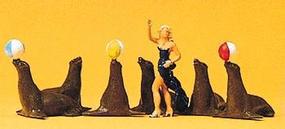 Circus Sea Lions with Lady Trainer