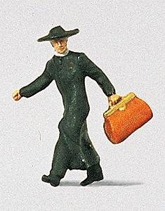 Preiser Priest in a Hurry - HO-Scale Model Railroad Figure HO Scale #28015