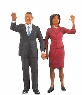 Preiser President Obama And The First Lady Model Railroad Figure HO Scale #28144
