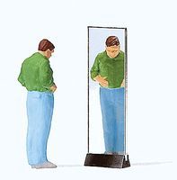 Preiser Man Trying On Pants with Mirror