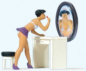 Preiser Putting On Make-Up HO Scale Figure #28206