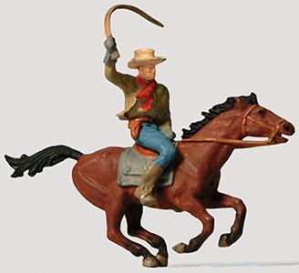Preiser Cowboy on Horse Model Railroad Figure HO Scale #29065