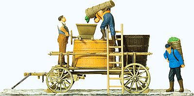 Preiser Wine Wagon Standing with Vat & Grape Press Details HO Scale Model Railroad Vehicle #30398