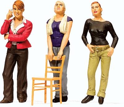 Preiser Three Young Ladies Model Railroad Figures G Scale #45139