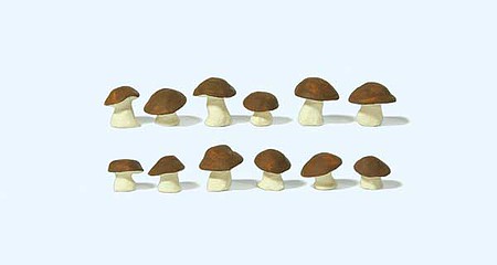 Preiser Cep Mushrooms Brown Caps pkg(12) - G-Scale