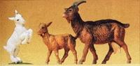 Preiser Mother Goat with Two Kids Model Railroad Figures 1/25 Scale #47041