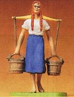 Preiser Milk Maid Carrying Pails Model Railroad Figure 1/25 Scale #47104