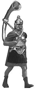 Preiser Roman Soldier Marching with Horn Model Railroad Figure 1/25 Scale #50204