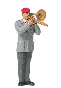 Preiser German Army Male Bass Trombone Player Model Railroad Figures 1/35 Scale #64360