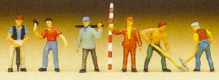 Preiser Road Construction Workers Model Railroad Figures N Scale #79030