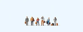 Preiser Passengers Walking w/Luggage