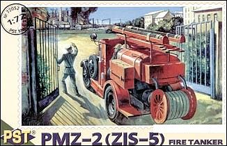 PST PMZ2 (ZIS5) Fire Tanker Truck Plastic Model Military Fire Truck Kit 1/72 Scale #72052
