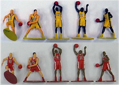 Playsets Basketball Action Figure Playset (10 Total. 5 Yellow, 5 Red Figures 2.5) (Bagged)