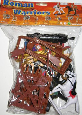 Playsets 1/32 Roman Warriors & Armor Figure Playset (8 w/2 Horses, Cannon, Catapult & Acc) (Bagged)