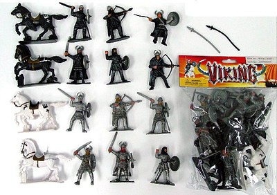 Playsets 1/32 Vikings Figure Playset (12 w/Weapons, Bow/Arrows & 4 Horses) (Bagged)