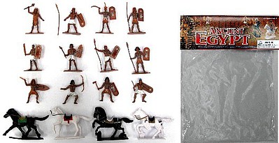 Playsets 1/32 Ancient Egypt Soldiers Figure Playset (12 w/Weapons & 4 Horses) (Bagged)
