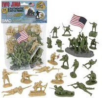 Playsets 54mm Iwo Jima Figure Playset (Olive/Tan) (32pcs) (Bagged) (BMC Toys)