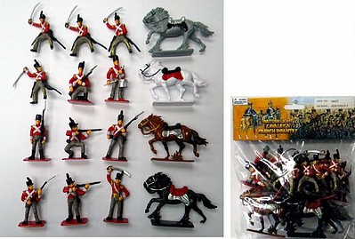 Playsets 1/32 British Light Cavalry Figure Playset (12 w/4 Horses) (Bagged)