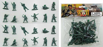 Playsets 1/32 WWII US Infantry Figures (24 Green) (Bagged)