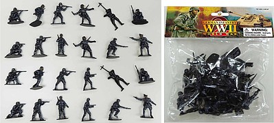 Playsets 1/32 WWII German Infantry Figures (24 Gray) (Bagged)