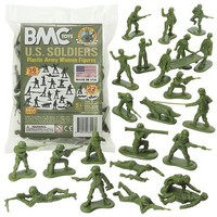 Playsets 54mm US Army Women Soldiers Figure Playset (Olive Green) (36pcs) (Bagged) (BMC Toys)