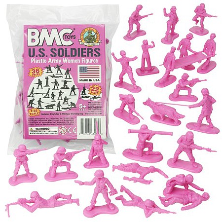 Playsets 54mm US Army Women Soldiers Figure Playset (Pink) (36pcs) (Bagged) (BMC Toys)