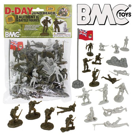 Playsets 54mm D-Day Juno Beach German & Canadian Figure Playset (33pcs) (Bagged) (BMC Toys)