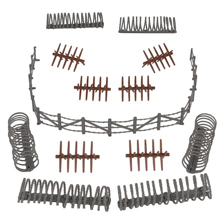 Playsets 54mm Barbed Wire Accessories Set (18pcs) (Bagged) (BMC Toys)
