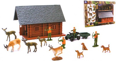 Playsets 1/32 Wild Hunting Cabin & Acc Playset (Window-Boxed)