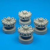 Quickboost B17F/G Engines for Hasegawa Plastic Model Aircraft Accessory 1/72 Scale #72026