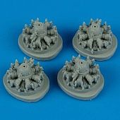 Quickboost B24D Engines (4) for Hasegawa Plastic Model Aircraft Accessory 1/72 Scale #72140