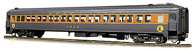 Rapido P-S Osgood-Bradley Lightweight 10-Window Coach 3-Pack- Ready to Run Long Island Rail Road #7521, 7524 & 7536 (gray, orange, Dashing Dan Logo) - HO-Scale (3)