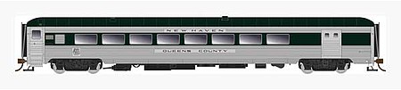 Rapido NH P-S Baggage-Parlor-Lounge - Ready to Run New Haven 202 Bristol County (As-Delivered, stainless, Hunter Green)