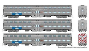 Rapido HO Budd Gallery METRA (BNSF) 3pk