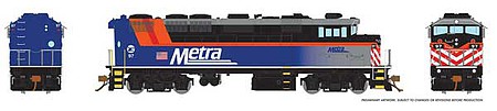 Rapido F59PH Metra #98 DC HO Scale Model Train Diesel Locomotive #19011