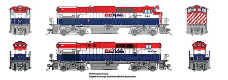 Rapido Montreal Locomotive Works MLW M420 - M420B Set - Sound and DCC British Columbia Railway #647, 686 (red, white, blue)