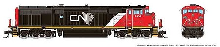 Rapido GE Dash 8-40CM - LokSound and DCC Canadian National #2432 (black, white, red, gray, North America Logo) - N-Scale