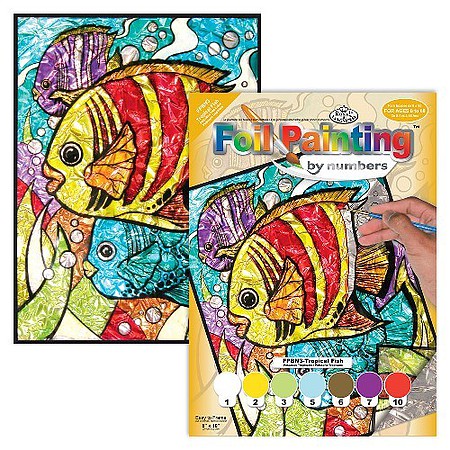 Royal-Brush Tropical Fish Foil Paint by Number Ages 8+ (8x10)