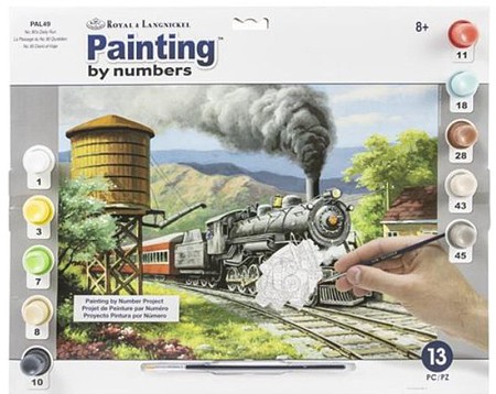 Royal-Brush No. 90s Daily Run (Train) Paint by Number Age 8+ (11.25x15.375)