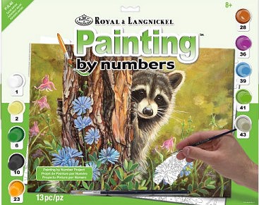 Royal-Brush Secret Admirer (Raccoon/Tree/Flowers) Paint by Number Age 8+ (11.25x15.375)