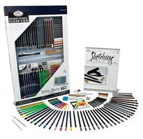 Royal-Brush Essentials Sketch & Draw Deluxe Art Set in Clearview Case (79pc)