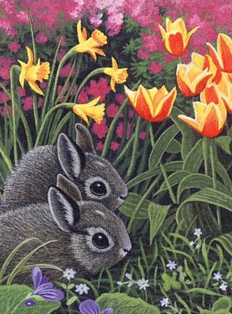 Royal-Brush Spring Bunnies Paint by Number Age 8+ (8.75x11.75)