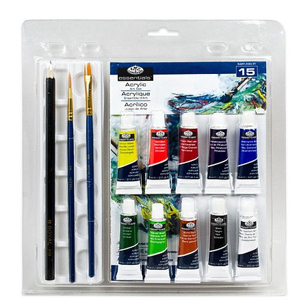 Royal-Brush Essentials Acrylic Art Set in Clamshell Package (15pc)