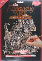 Copper Engraving Art Kitten & Puppy