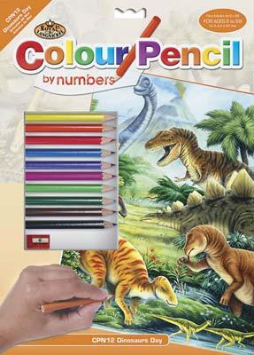 Royal-Brush Pencil By Numbers Dinosaurs 9x12 Pencil By Number Kit #cpn12